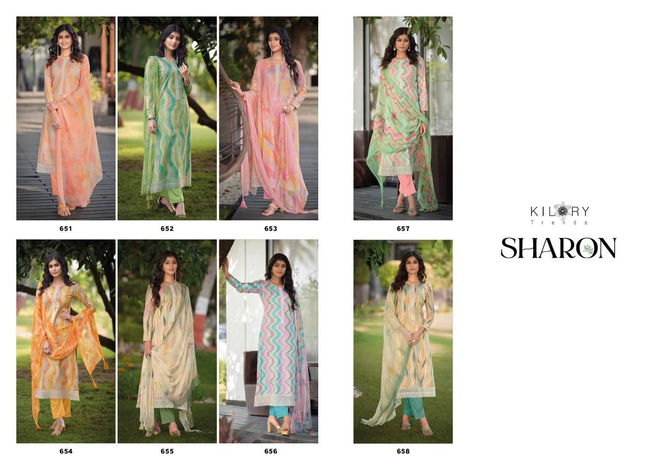 Sharon By Kilory 651-658 Cotton Salwar Suits Catalog